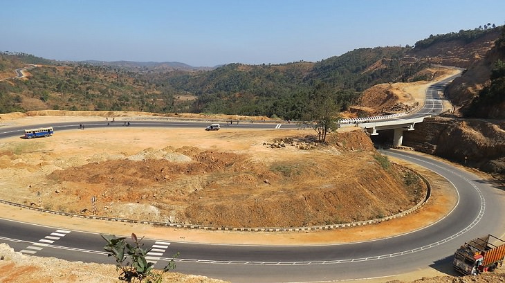 Majestic Beautiful Sights of the Northeast Indian State, Meghalaya, one of the seven sisters states, Shillong Bypass road, built through the surrounding mountains