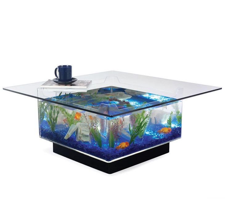Creative and Unusual Aquariums with an interesting design, Coffee Table Aquarium