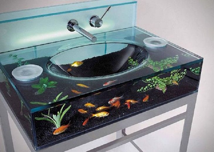 Creative and Unusual Aquariums with an interesting design, sink which is also an aquarium