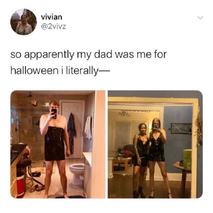 Hilarious photographs that show the best parents and parenting done right, Father dresses as daughter for halloween