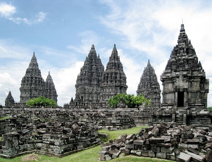 Beautiful ornate Hindu temples found in India and other countries across the World, Prambanan temple complex in Yogyakarta, Indonesia