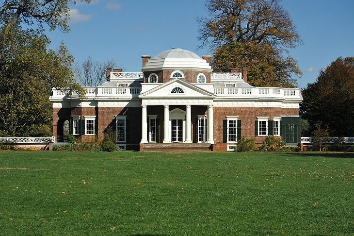 Incredible destinations, structures, monuments, and natural landscapes listed as UNESCO World Heritage Sites, Monticello and the University of Virginia, Albemarle County and Charlottesville, Virginia