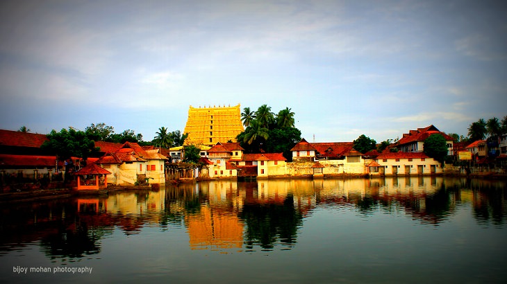 Sights and must-see destinations in the tourist state in India, Kerala, also known as God’s Own Country, Sri Padmanabha Swamy Temple in Trivandrum