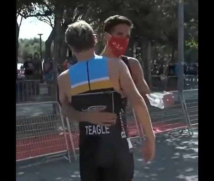 Wholesome and heartwarming pictures and stories, British Triathlete James Teagle was ahead of Spanish Triathlete Diego Méntriga the entire run, but when an accidental turn just before the finish line delayed him, Méntriga waited and crossed after him saying “He deserved it.”