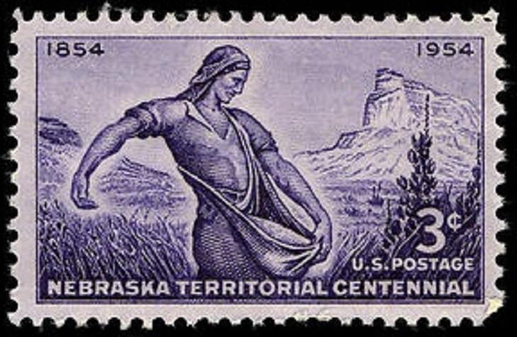 Notable Works of Art by famous painters and artists found on U.S Postal Stamps, The Sower, by Emmanuel Leutze
