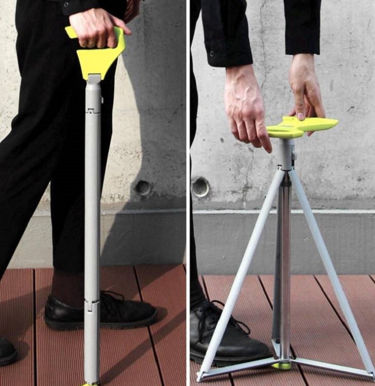 Innovative and unique creative designs and concepts from around the world, A walking stick that doubles as a stool