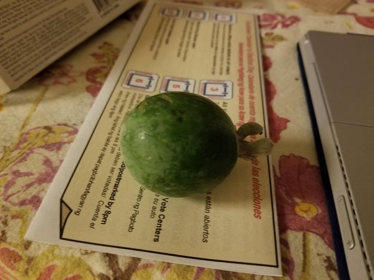 Fruits and vegetables of various big and small sizes, Very small guava on paper