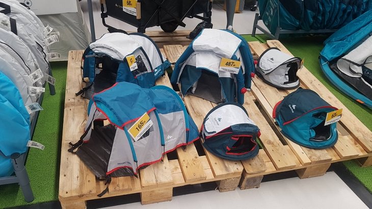 Innovative and unique creative designs and concepts from around the world, Tiny model tents in a sports store so the real ones don’t need to be set up