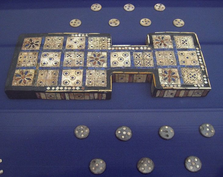 Oldest games played by ancient civilizations from around the world, Blue board for the Royal Game of Ur