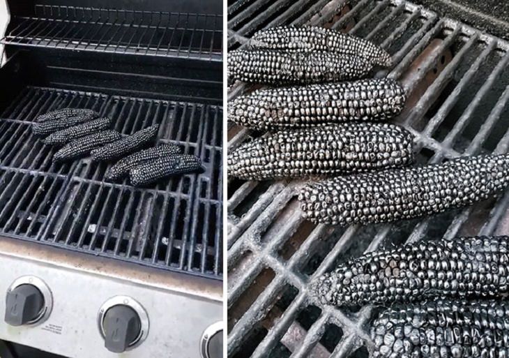 Hilarious cooking and baking fails, Blackened corn on a grill