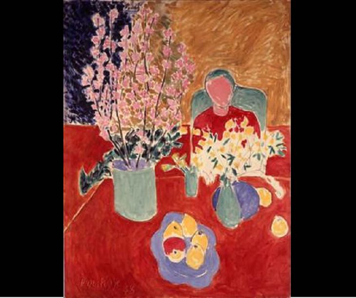 Beautiful and famous paintings by 19th and 20th century artist Henri Matisse, The Plum Blossoms, 1948