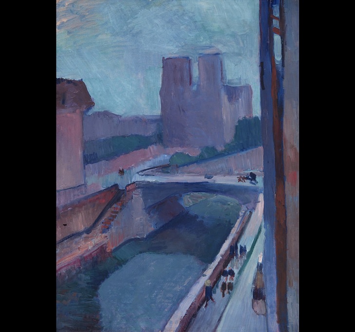Beautiful and famous paintings by 19th and 20th century artist Henri Matisse, A Glimpse of Notre-Dame in the Late Afternoon