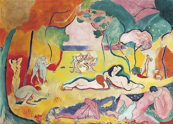 Beautiful and famous paintings by 19th and 20th century artist Henri Matisse, The Joy of Life, 1905