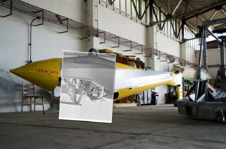 Photo Series titled “Ablak a múltra”, or “Window to the Past” by Hungarian Photographer Zoltán Kerényi, displaying from archived photographs of 20th century Budapest in the same location in the 21st century, The Rubik R-26 Góbé, a Hungarian glider housed in the Transport Museum of Budapest, 1967 - 2011