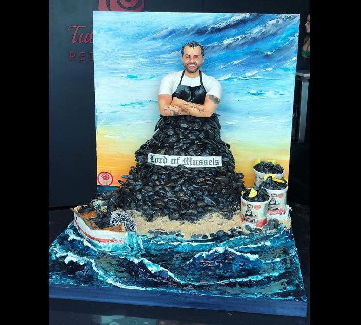 Realistic and Delicious cake art by Turkish chef Tuba Gelick, lord of mussels cake