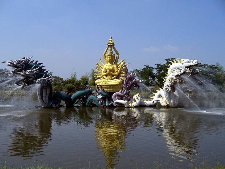 Beautiful and famous fountains found all around the world, Bodhisattva Avalokiteshvara Fountain, Ancient City, Thailand