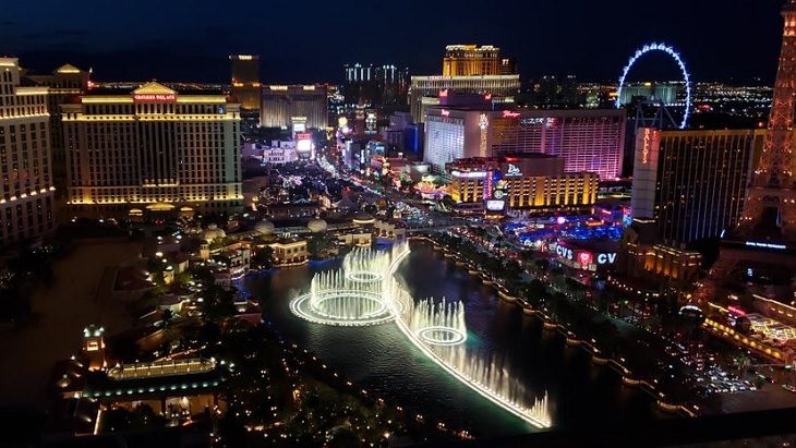 Beautiful and famous fountains found all around the world, The Fountains Of Bellagio, Las Vegas, Nevada, USA