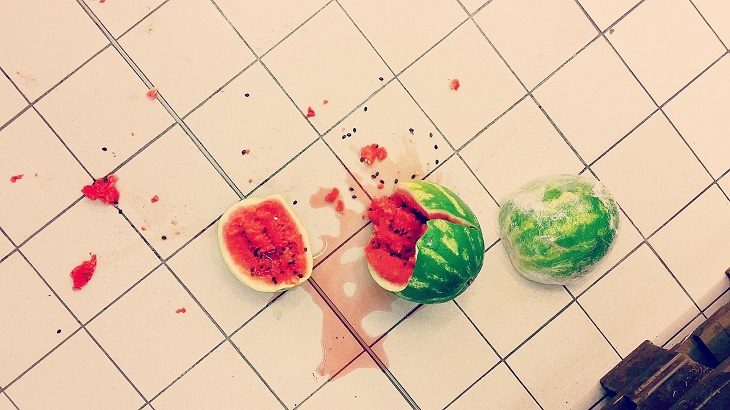 Food safety facts and myths you need to know about, Broken watermelon on the floor