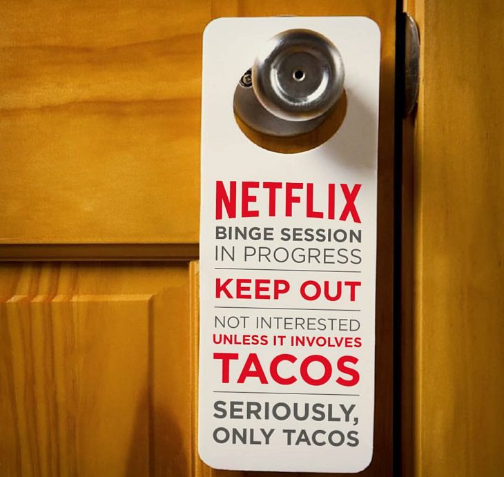 Hilarious “do not disturb” and “do not enter” signs, sign on doorknob that says not to enter unless it involves tacos