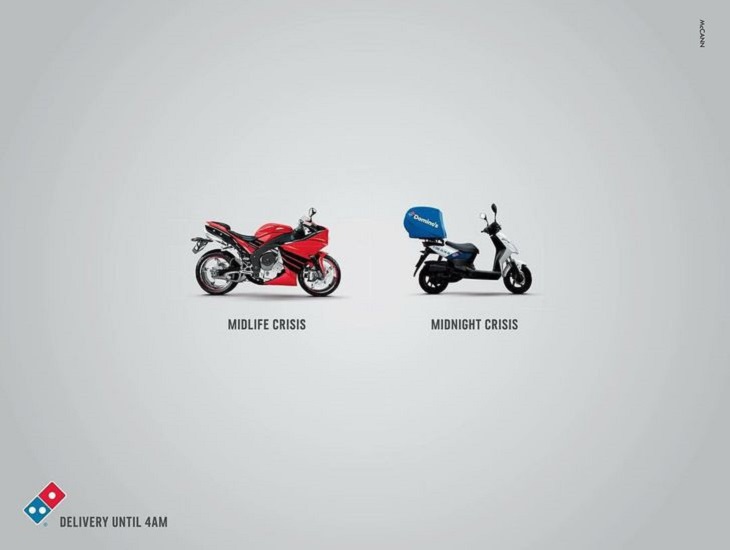 Ingenious and creatively designed advertisements (ads), Dominos