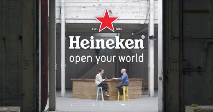 Amazing and insightful social experiments, Two people sitting at a table having a beer, Heineken Worlds Apart experiment