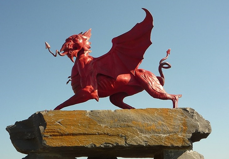 Dragons found in mythology from different countries around the world, Y Ddraig Goch