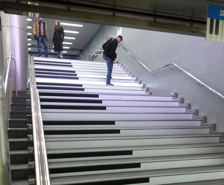 Smart, beautiful, innovative, and unique designs found in cities around the world, Steps in Dallas that play music the piano note and light up when you step on them