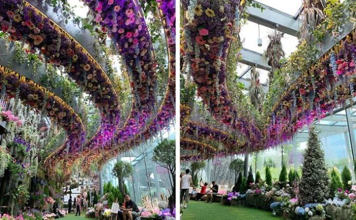 Smart, beautiful, innovative, and unique designs found in cities around the world, A stunning overhead hanging garden in Singapore