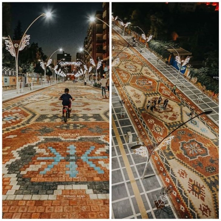 Smart, beautiful, innovative, and unique designs found in cities around the world, A street in Turkey that is designed to look like a grand carpet