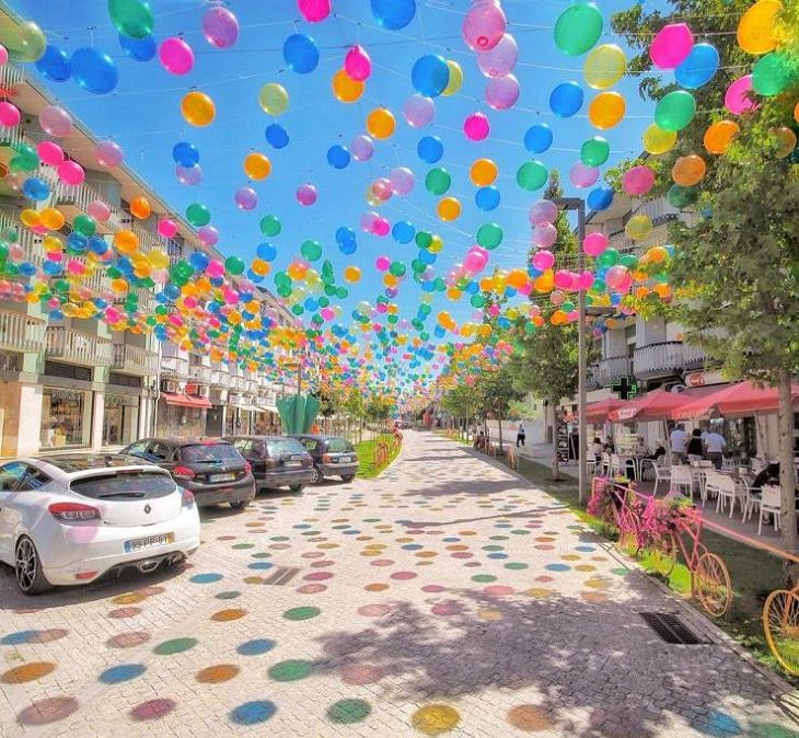 Smart, beautiful, innovative, and unique designs found in cities around the world, The Umbrella Sky Project from the Ágitagueda Art Festival in Portugal