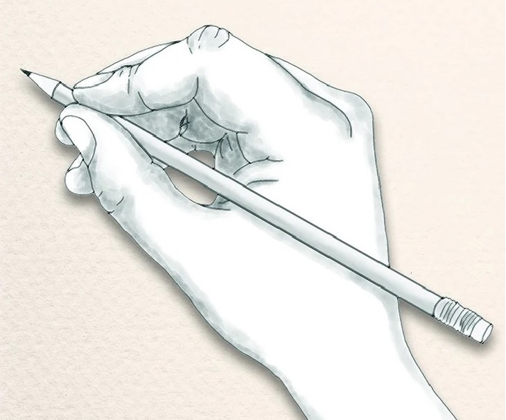 Best online free courses, classes, and lessons for seniors, Drawing of a hand holding a pencil to draw