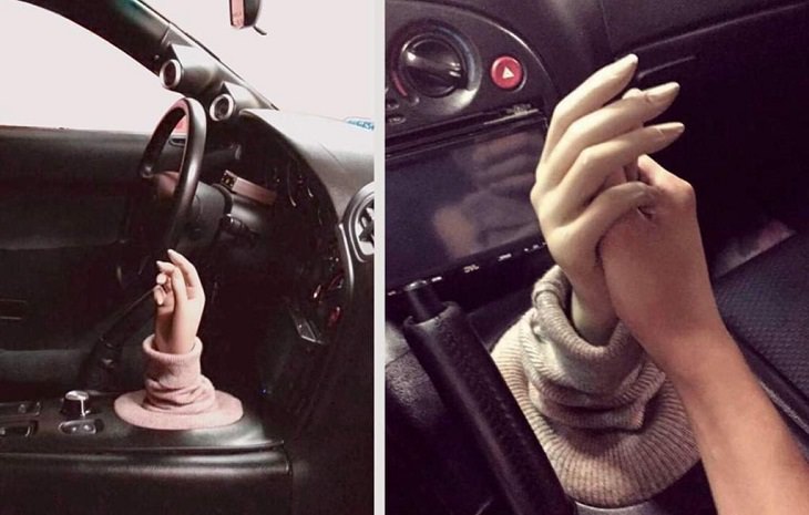 Hilarious bad DIY projects that failed, Gearshift in a car replaced with mode of a hand