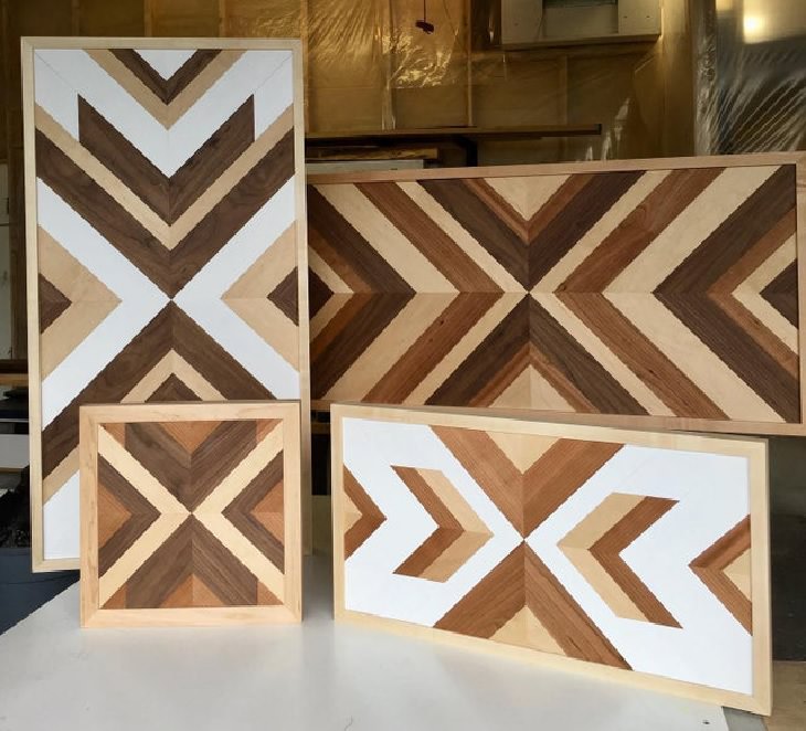 Wood masterpieces made by amateurs and experts, Multipatterned wooden panels