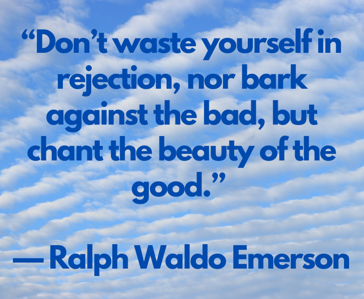 Quotes from experts and philosophers on dealing with toxic behavior and interactions, “Don’t waste yourself in rejection, nor bark against the bad, but chant the beauty of the good.” — Ralph Waldo Emerson