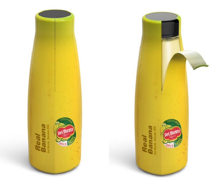 Products with unique and creative packaging, Banana milk made from real bananas