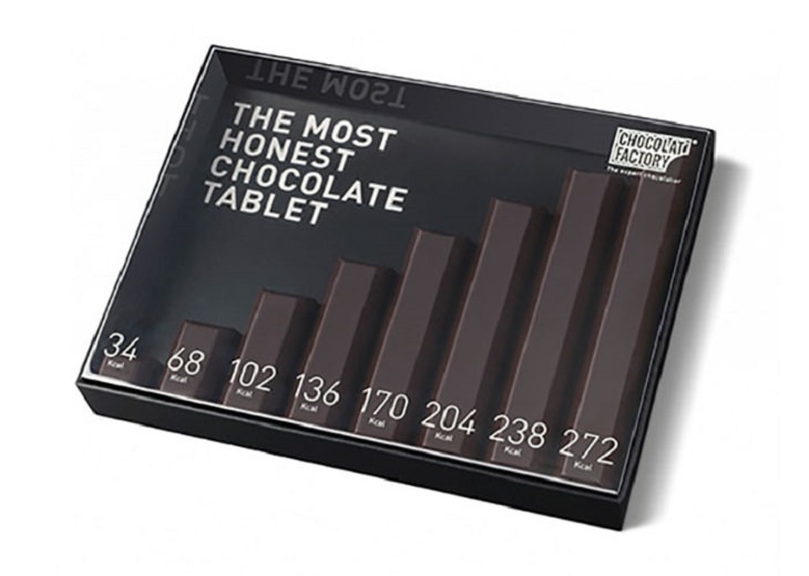 Products with unique and creative packaging, The Most Honest Chocolate Tablet