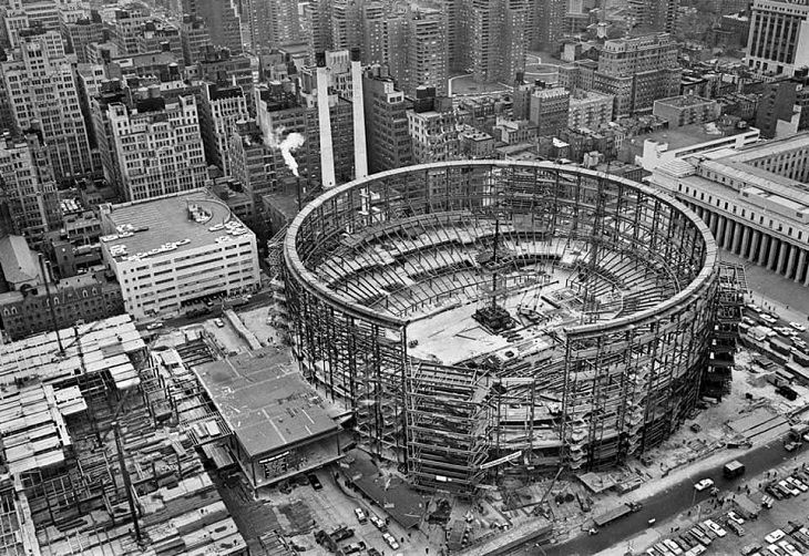 Historical photographs, The construction of Madison Square Garden, 1966