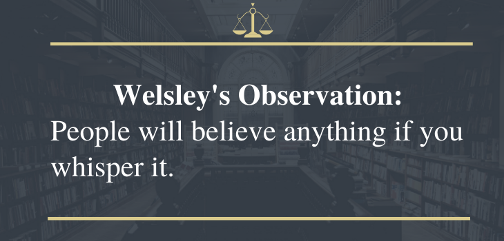 funny laws, Welsley's observation
