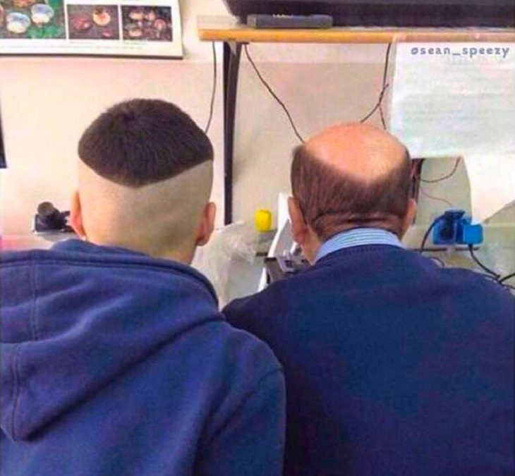 Terrible and bad haircuts that are funny, Dad and reverse dad haircuts