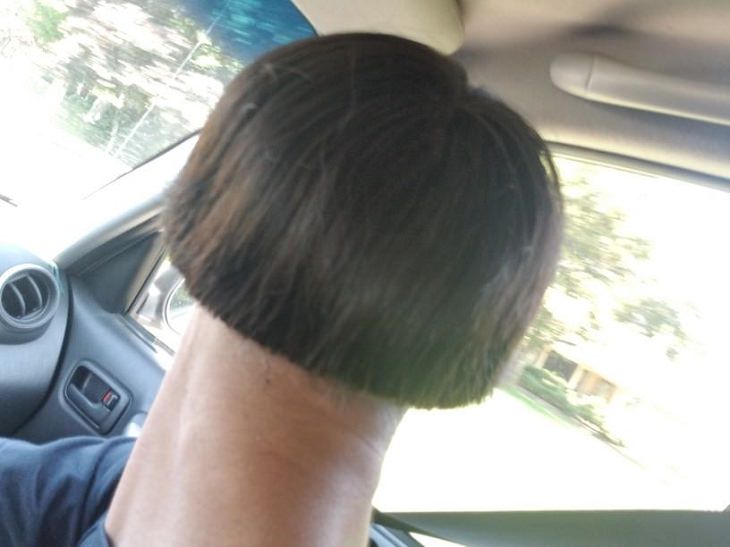 Terrible and bad haircuts that are funny, Back of head with bowl cut and long neck