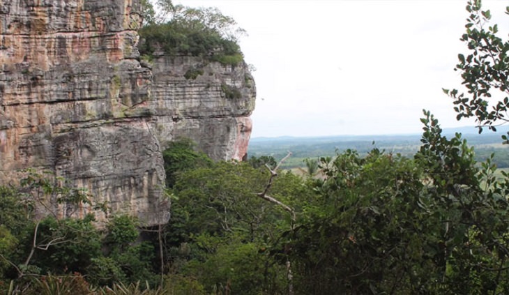 Photographs of cave paintings and rock art on 8 mile cliff in Western Amazon Rainforest called the Sistine Chapel of the Ancients 