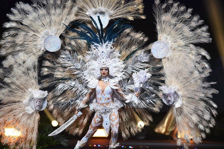 Magnificent, impressive and creative dresses and outs for the Miss Universe National Costume Show of 2017, 2018 and 2019, Marisela de Montecristo, Miss El Salvador, 2018