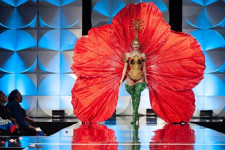 Magnificent, impressive and creative dresses and outs for the Miss Universe National Costume Show of 2017, 2018 and 2019, Madison Anderson, Miss Puerto Rico, 2019