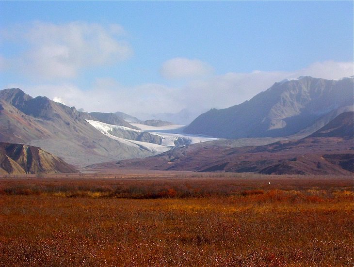 Different types of beautiful glaciers found all across Alaska, U.S.A, Gulkana glacier, a glacier that flows from ice fields in the south flank of, eastern Alaska