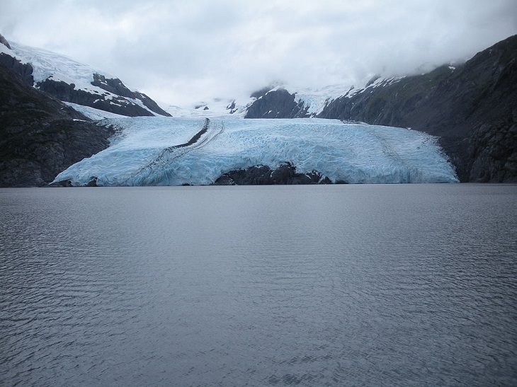 Different types of beautiful glaciers found all across Alaska, U.S.A, Portage Glacier, a glacier in Chugach National Forest of the Kenai Peninsula, Alaska