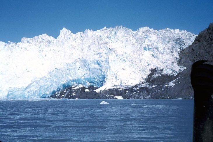 Different types of beautiful glaciers found all across Alaska, U.S.A, Chenega Glacier, a tidewater glacier in Prince William Sound in the Kenai Peninsula of south-central Alaska