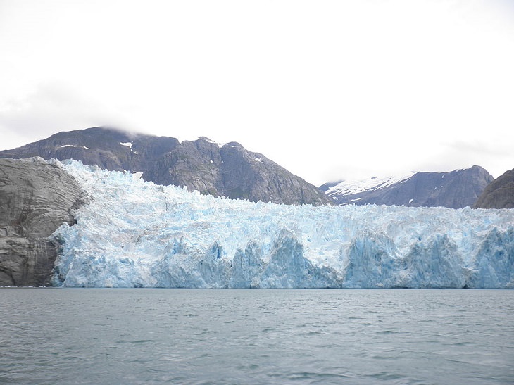Different types of beautiful glaciers found all across Alaska, U.S.A, LeConte Glacier, a long glacier that flows southwest of LeConte Bay, Alaska