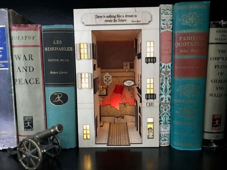 beautiful miniature worlds and designs for book nooks and bookshelf inserts