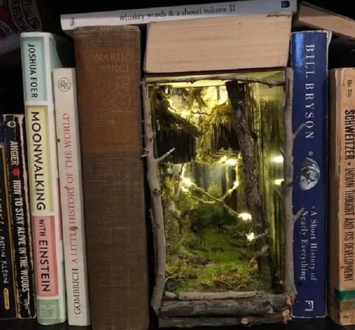 beautiful miniature worlds and designs for book nooks and bookshelf inserts