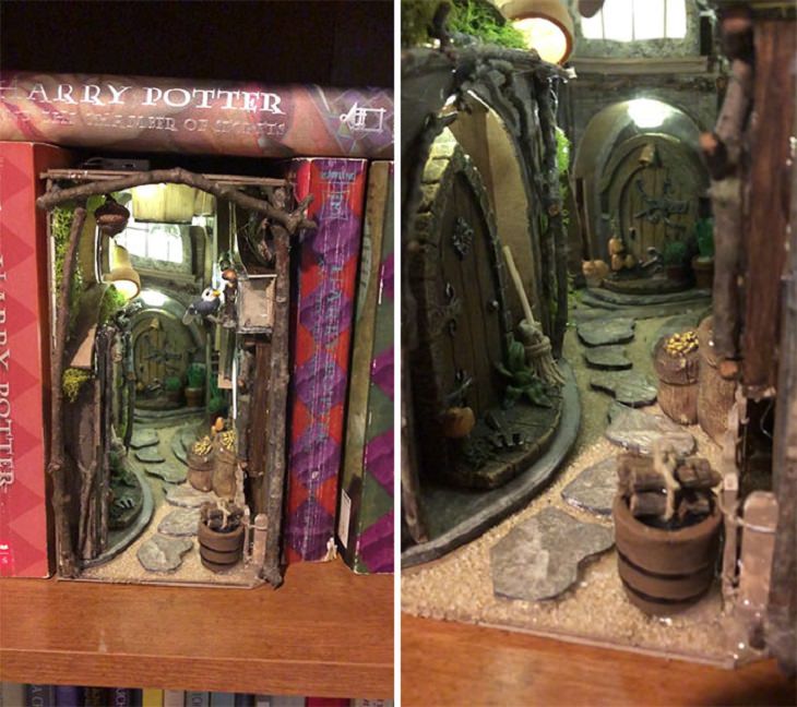 beautiful miniature worlds and designs for book nooks and bookshelf inserts